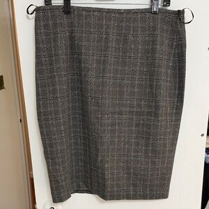Calvin Klein Charcoal Plaid Pencil Skirt